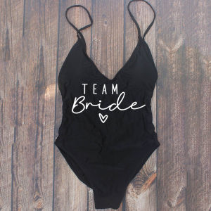 S-XL Padded Swimsuit Team Bride&Bride Female One-Piece Bathing Suit Women Swimwear Bachelorette Party Monokini Beachwear