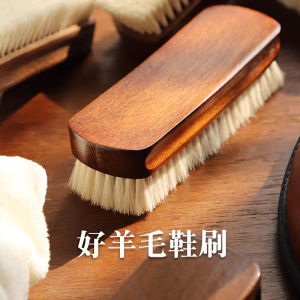 WangShe Wooden Handle Wool Bristle Shoe Brush for Cleaning And Conditioning Leather Shoes And Handbags Superior Softness