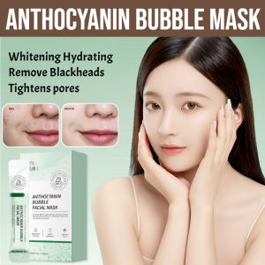 Anthocyanin Bubble Mask  Oil Control Moisturizing Shrink Pore Cleaning Mud Mask Remove Blackheads Acne Whitening Hydrating Tightens Pores Nourishes And Brightens Skin
