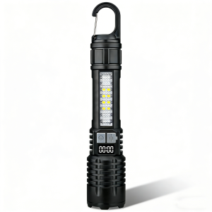 High Power LED Flashlight Portable Zoom Torch Type-C Rechargeable Waterproof Light COB Side Lamp for Outdoor Camping Hiking