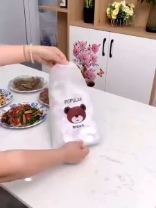 Set 100 Màng Bọc Thực Phẩm Có Túi Đựng Hình Gấu Bọc Che Thực Phẩm Thức Ăn Tủ Lạnh Tiết Kiệm Tiên Lợi