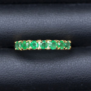 แหวนพลอยมรกต(Emerald) เรือนเงินแท้92.5%ชุบทองคำซด์นิ้ว 53 หรือเบอร์6.5 US แหวนแท้จา่กประเทศแซมเบีย