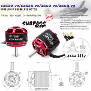 SURPASS HOBBY | Vượt Qua Sở Thích Của Bạn V2 C3530 C3536 C3542 C3548 Động Cơ Không Chổi Than Outrunner Dành Cho Máy Bay RC Máy Bay Lượn Cánh Cố Định Bằng Kim Loại RC Model Part