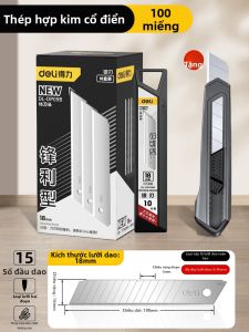 deli | Dao Cắt Giấy Dán Tường Công Nghiệp Inox 18mm