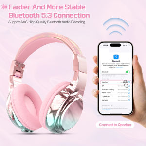 60H Bluetooth Headphones Portable Wireless Headphones With MIC Gaming Headset for Phone/iPad/PC Girls Gift Pink 2025 New