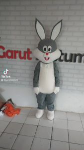 Kostum Maskot Badut Kelinci Putih Cantik Setelan Dewasa Lucu Costume Fashion
