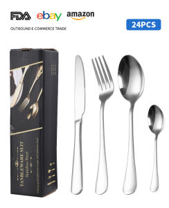 Beautiful 24-piece set of European tableware.  stainless steel Nordic style tableware set. Tools of food