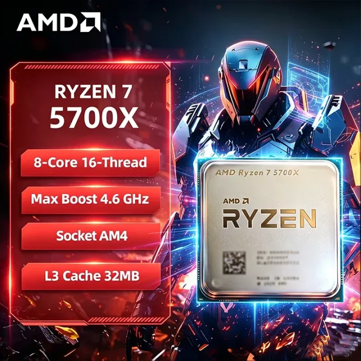 AMD | AMD Ryzen 7 5700X AMD R7 5700X CPU 8-Core 16-Thread 4.6GHz Unlocked Desktop Processor Socket AM4 Gaming CPU Without Package
