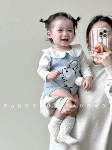 Korean Style Baby Clothes Spring Autumn Cotton Polyester Knitted Romper Newborn Baby Cute Bottom Wrap Clothes Climbing Suit