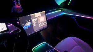 110cm APP Control Lampu Sekitar Mobil LED Interior RGB Symphony Lampu Suasana Strip Akrilik Dekorasi Dasbor Sunroof