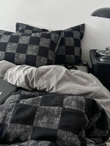 Skin-friendly Washed Cotton Bedding Set Four-piece Simple Minimalist Style for Students Dormitory Single Bed Three-piece Set