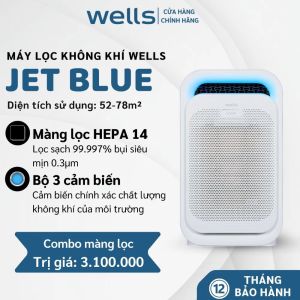Máy lọc không khí Wells Jet Blue l Diện tích 52m² l Công suất 56W l Hiệu suất lọc bụi mịn 99.997% l Bảo hành 5 năm| Wells Việt Nam