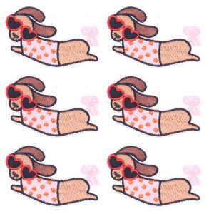 5PCS Animal Dachshund Embroidery Patches DIY Valentine Love Sausage Dog Iron On Patches For Clothing Cartoon Animal Patch Decor