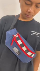 Tas Pinggang Waistbag Oval Distro Kombinasi Pria Selempang Bahu Keren Kasual - PG - 8882