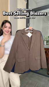 Lings Co Premium Women’s Blazer Long Sleeve 1-Button with Side Pockets S-5XL | Business Casual Formal Style *HM717