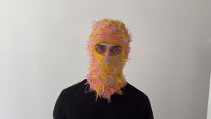 Knitted Acrylic Balaclava Hat Warm Fuzzy Face Cover for Halloween and Funny Party Occasions