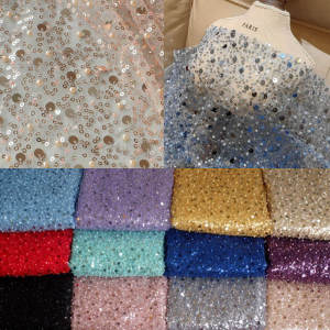Sequined Beaded Tulle Fabric 1.5m