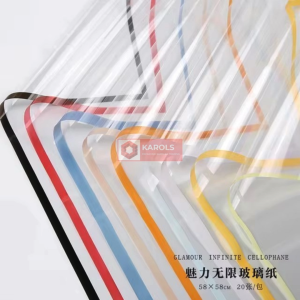 20pcs Clear Colored edge flower wrapping paper cellophane transparent Waterproof bouquet