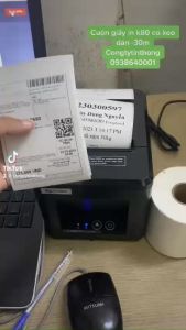 5 CUỘN Giấy In Bill Có Keo Dán k80 - in nhiệt 80mm In Đơn Livestream Cho Máy in hoá đơn Cuộn Liền 30m