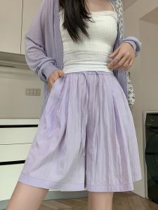 Purple Ice Silk Cotton Linen Shorts: A Stylish & Comfortable Summer Option