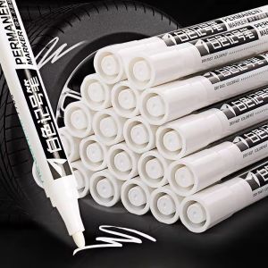3/5PCS White Permanent Marker Pens 1.5MM Paint Markers Waterproof for Fabric Wood Leather Metal Rock Plastic