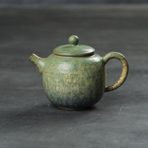 Stoneware Handmade Teapot Flambe Kung Fu Tea Teaware Ceramic Ball Hole Teapot Chinese Household Retro Single Teapot Tea Making Device