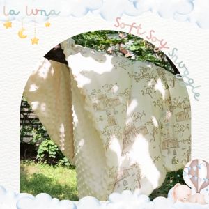 La Luna ผ้าห่มเด็กแรกเกิด ผ้าห่มกันสะดุ้ง ปุ่ม dot mink รุ่นอัพเกรด ผสมเส้นใยถั่วเหลือง (Soft Soy Snuggle)