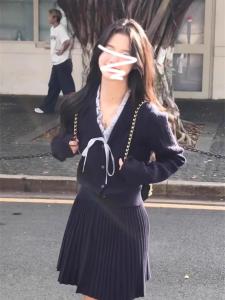 Korean Style Butterfly Knot Knitted Open Cardigan Womens Autumn Winter Inner High Design Sensation Elegant Top Sweater