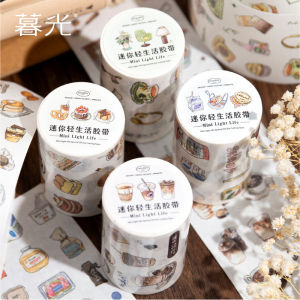Mini Life Series Special Ink Die-cut Washi Tape Cute Hand-painted Daily Decorative Tape for Girls Art Craft Party Favors Gifts