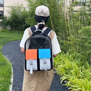Cat Backpacks Carrier Breathable Cat Carrier Large Space Bubble Pet Backpack for Small Medium Dog