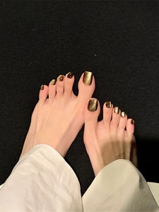 False Nails รูปเล็บแมวทำมือใหม่ 2025 ชุดเล็บเท้าสีขาวระดับไฮเอนด์ เล็บเท้าเทียม แผ่นเล็บเท้า เทปเล็บเท้า แผ่นเล็บเท้า สีเข้ม