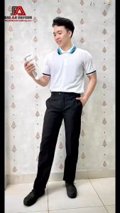 Quần tây nam công sở màu đen phong cách thời trang tối giản hiện đại
