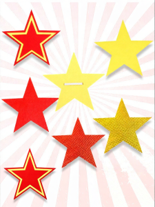 Laser Reflective Red Five-Pointed Star Props
