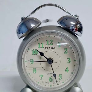 ATABA Twin Bell Alarm Clock TD8121 - Random Color - Quartz Alarm with Snooze Feature - Loud Twinning Bell - Adjustable Time and Alarm