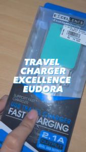 Charger Excellence Eudora 2.1 Ampere 2USB untuk Perjalanan & Smartphone