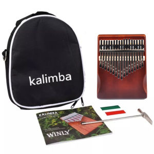 PLAYOU 17 Key Kalimba Solid Mahogany Thumb Finger Piano Full Set