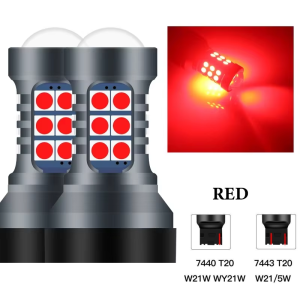KEVANLY | 2pcs T20 LED 7440 7443 Led WY21W W21W Led Bulbs Car Signal Lamp T20 27SMD 3030 Chip Backup Reversing Light Plug And Play