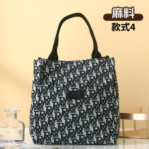 New 2025 Ladies Linen Canvas Tote Bag Fashionable Commuter Bag for Working Mothers Casual Simple Style Zipper Closure Handbag