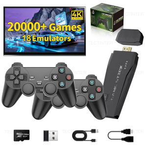 4K TV Game Stick M8 Video Game Console 64G Built-in 20000+ Games Wireless Controller Gamepad Retro Handheld Game Player For PS1