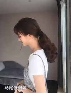 GiGi【จัดส่งภายใน 24 ชั่วโมง】วิกและกิฟท์ต่อผม วิกผม แฮร์พีชลอน หางม้า ผูกได้หลายสไตล์ สั้น-ยาว มัดต่ำและมัดสูง