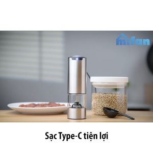 Máy Xay Tiêu Muối Tự Động Mifan Pepper Grinder - Pin Sạc Điện USB-C Điều Chỉnh Cỡ Xay Lưỡi Gốm Thân Vỏ Inox 304