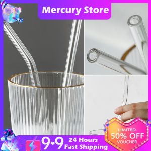 Transparent Straight & Bent Reusable Glass Straw Heat And High Temperature Resistant For Hot and Cold Drinks Straw