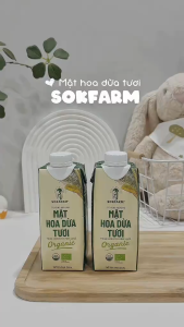 1 Thùng Nước Uống Mật Hoa Dừa Tươi Hữu cơ SOKFARM UTH Single nguyên chất 330ml x12chai