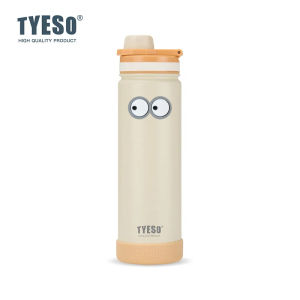 TYESO | Bình Nước Thể Thao Di Động TYESO 750ML Có Vỏ Silicon Chống Rò Rỉ Giữ Lạnh Kèm Sticker Trang Trí.