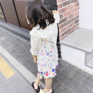 Summer Sun Protection Princess Style Lace Hooded Outerwear for Girls