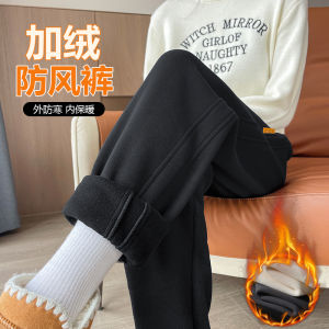 กางเกงวอร์มผู้หญิง ทรงหลวม ทรงเอวสูง ทรงฮาราจูกุ ผ้ากำมะหยี่เนื้อนุ่ม ความหนาปกติ กางเกงขายาวทรงเข้ารูป สำหรับผู้หญิง