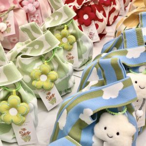 2025 New Knitted Handbag Womens Fashionable All-Match Outdoor Work Small Carry-On Lunchbox Bag Casual Shoulder Bag