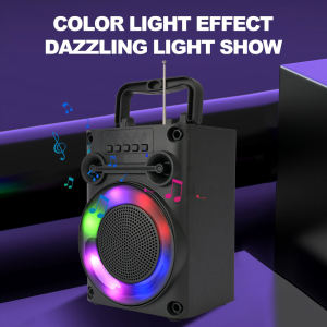 【Super BASS】Speaker Bluetooth Karaoke Protable Super Bass Polytron Besar Original Mini Wireless Musik Box Full Bass Salon Aktif BT Spiker Hi-Fi Audio 4 inch Powerful Bass Sound System Subwoofer RGB KTV Set Radio FM/TF Card/SD Card/USB/TWS