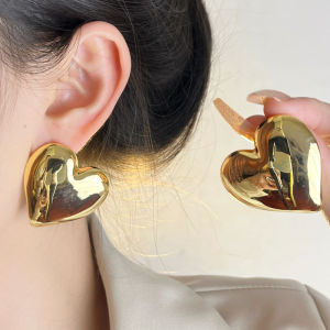 Exaggerated Smooth Large Heart Earrings: A Stylish & Trendy Statement
