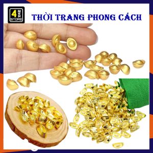 Set 10 Charm Thỏi Vàng Tài Lộc May Mắn Trang Trí Phong Thủy Bằng Hợp Kim  Thỏi Thần Tài Hút Lộc CHIÊU TÀI TẤN BẢO Decor Tết